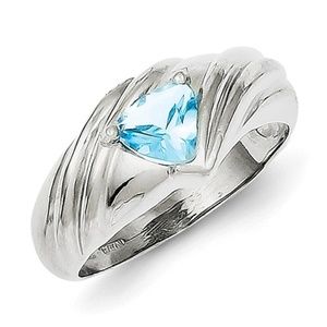 Genuine Blue Topaz Trillion Cut Ring